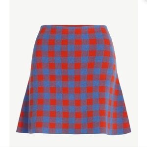 Free Assembly Women's Fit and Flare Plaid Mini Sweater Skirt,